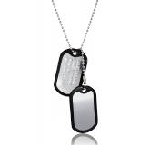 Collier homme militaire acier brossé