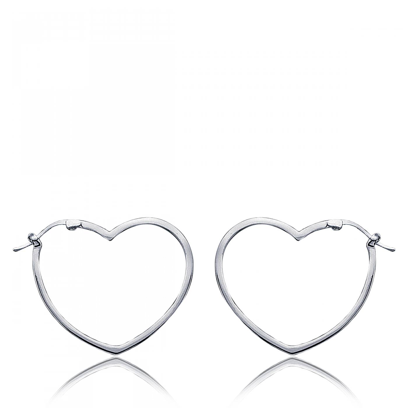 Boucles d oreilles Créoles Coeur Femme Intense Argent