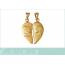 Gold plated Fendu Visages hearts pendant 2