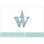 Silver W letters pendant 2