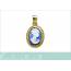 Woman gold plated Caméo retro marine pendant 2