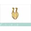 Woman gold plated Fendu hearts pendant 2