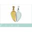 Woman gold plated  Fendu Lisse bi-color hearts pendant 2