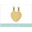 Woman gold plated Fendu lisse hearts pendant 2