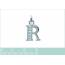 Woman silver R letters pendant 2