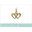 Woman gold plated Double hearts pendant 2