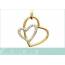 Woman gold plated Duo esquisse hearts pendant 2