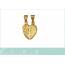 Woman gold plated I love you 2 hearts pendant 2