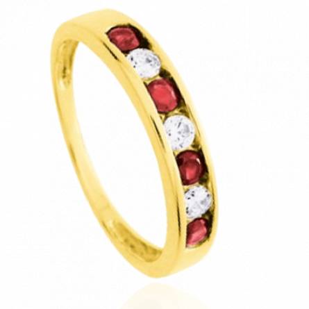 Alliance femme or Danosia rouge