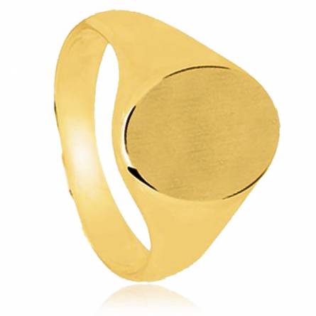 Anel com brasão masculino banhado a ouro Matthieu amarelo