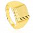 Anel com brasão masculino banhado a ouro Paul amarelo mini