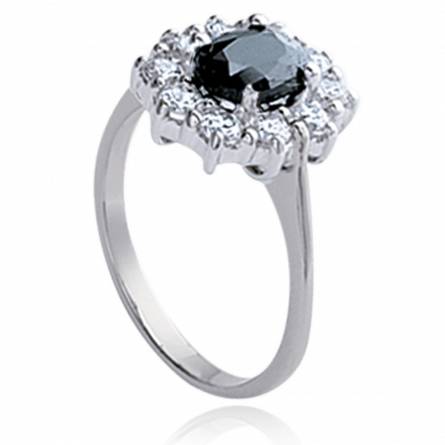 Anello donna argento Fleur de la Nuit blu