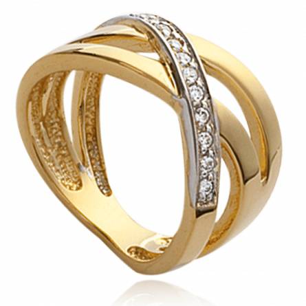 Anello donna placato in oro Celeste