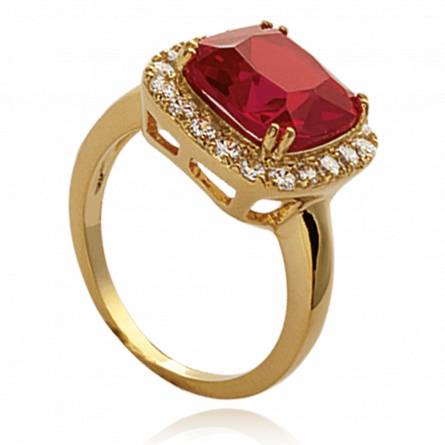 Anello donna placato in oro Douce romance rosso