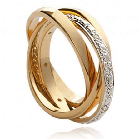 Anello donna placato in oro Triple Anneaux