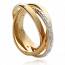 Anello donna placato in oro Triple Anneaux mini
