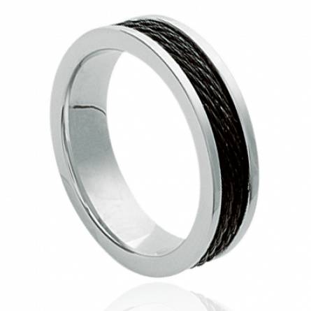 Anello uomo acciaio élégance nero