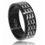 Anello uomo acciaio Barbelé nero mini