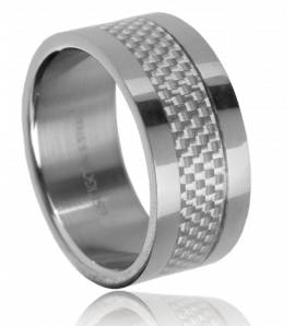 Anello uomo acciaio Racing