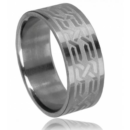 Anello uomo acciaio Tribal 2