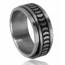 Anillo anti-estrés hombre acero Carapace negro mini