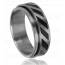 Anillo anti-estrés hombre acero Rouage negro mini