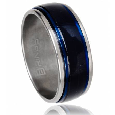 Anillo anti-estrés hombre acero Royale azul
