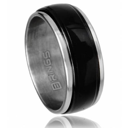 Anillo hombre acero Alpha negro