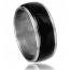 Anillo hombre acero Alpha negro mini