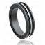 Anillo hombre acero Cables 5 negro mini