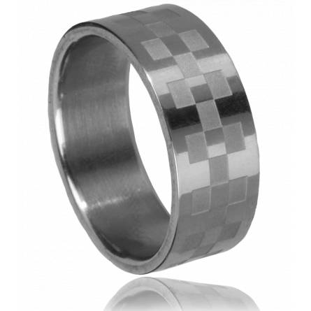 Anillo hombre acero Damier 2