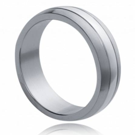 Anillo hombre acero Delphi gris