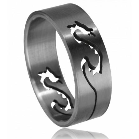 Anillo hombre acero Dragon