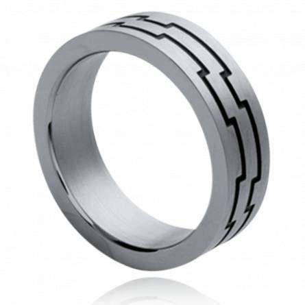 Anillo hombre acero Geométrie 6