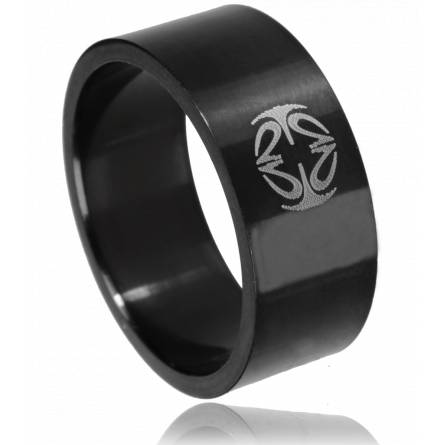 Anillo hombre acero Harmonie negro