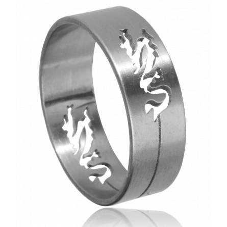 Anillo hombre acero Incrustée dragon 3