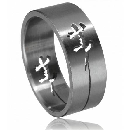 Anillo hombre acero Incrustée Salamandre