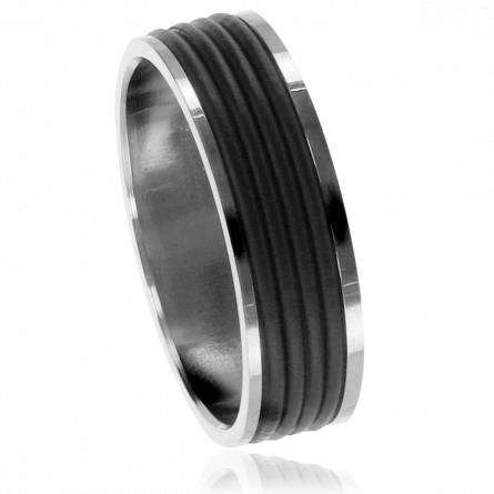 Anillo hombre acero Patrick negro