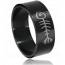 Anillo hombre acero Poisson  negro mini