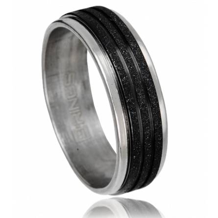 Anillo hombre acero Prestidigation negro