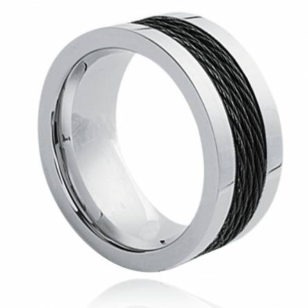 Anillo hombre acero  ruthénium ultra negro