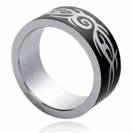 Anillo hombre acero Spirit 2 negro