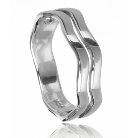 Anillo hombre plata Ondulé