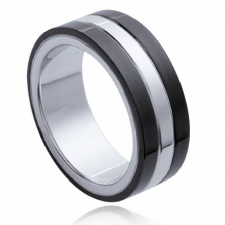Anillo mujer acero Alaska negro