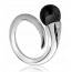 Anillo mujer acero Black pearl negro mini