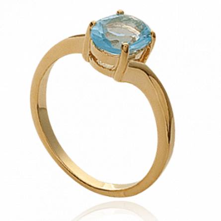 Anillo mujer bañado en oro Chloé turquesa