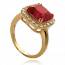 Anillo mujer bañado en oro Douce romance rojo mini