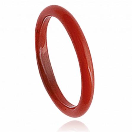 Anillo mujer piedra de lava Désir éclat rojo