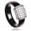 Anillo mujer plata Adya negro mini