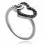 Anillo mujer plata Amoureusement votre corazón negro mini